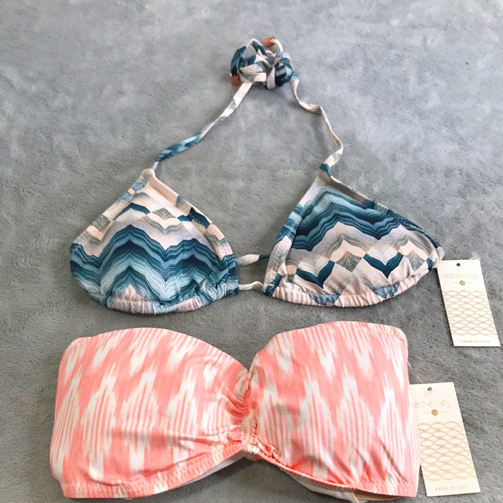 Eberjey Lot of 2 Bikini Tops Size Small New